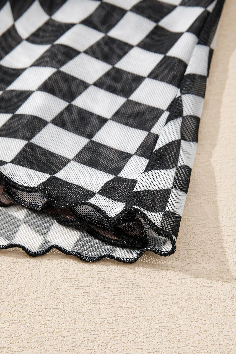 Checkered Round Neck Tank Black / S Black / M Black / L Black / S-Black / M-Black / L-Black / XL-