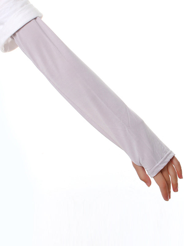 Chic Ice Silk Sun Protection Sleevelets - Effortless Style and Defense Against UV Rays BLACK / One_size WHITE / One_size GRAY / One_size BLACK / One_size-WHITE / One_size-GRAY / One_size-