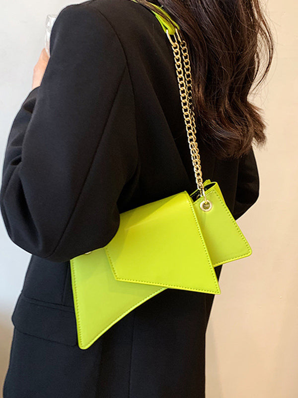 Chic Geometric Chain Zipper Handbag – Elevate Your Style! WHITE / One_size GREEN / One_size BLACK / One_size WHITE / One_size-GREEN / One_size-BLACK / One_size-