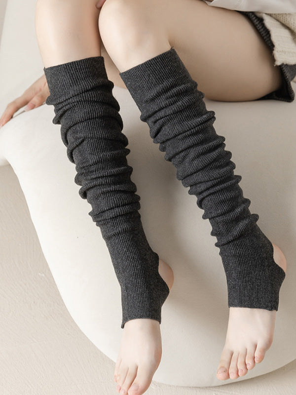 Cozy Knit Wool Leg Warmers - Stylish Solid Color Accessories for Ultimate Comfort BLACK / One_size WHITE / One_size COFFEE / One_size BLACK / One_size-WHITE / One_size-COFFEE / One_size-DARK GRAY / One_size-LIGHT GRAY / One_size-