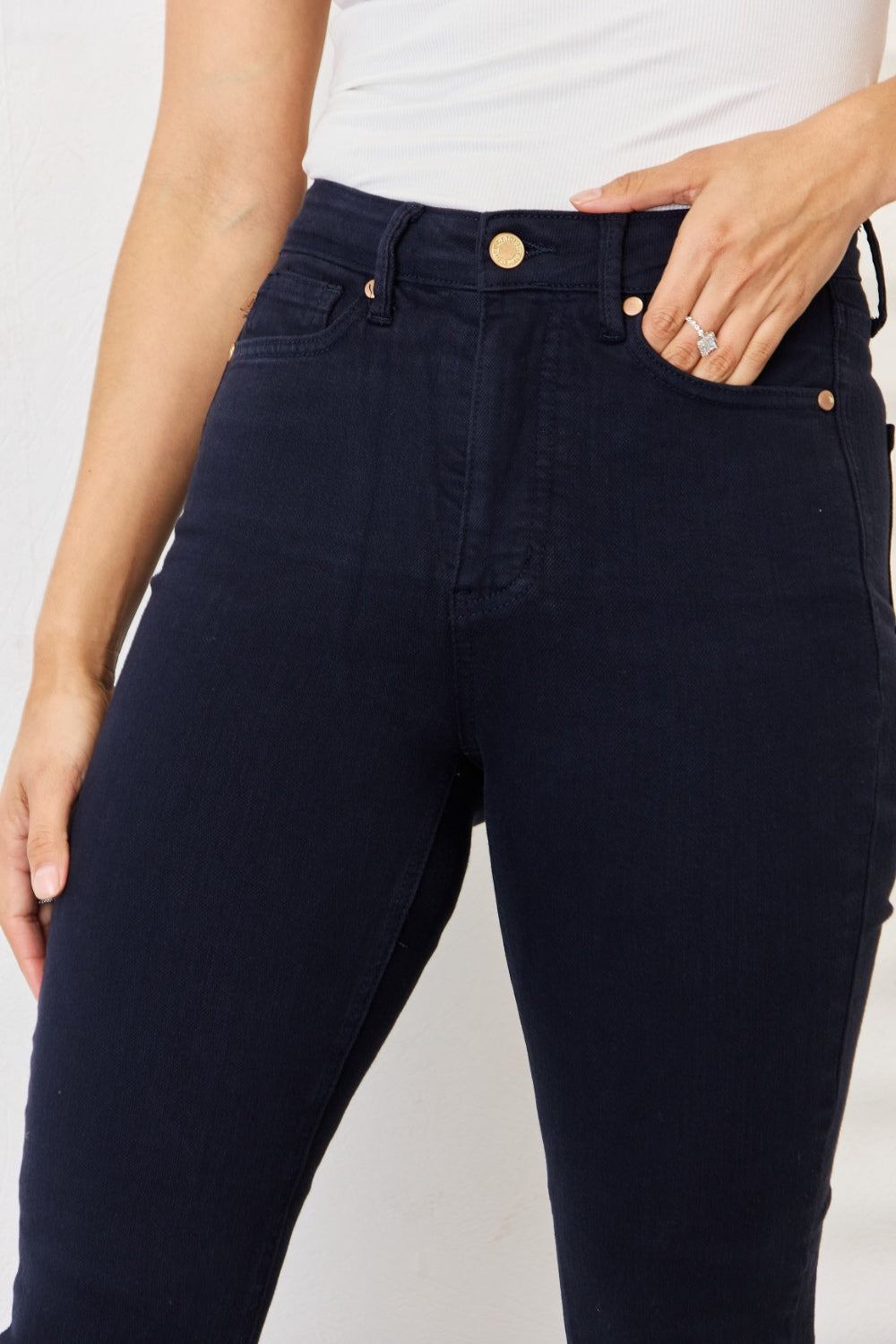 Judy Blue Full Size Garment Dyed Tummy Control Skinny Jeans NAVY / 0 NAVY / 1
