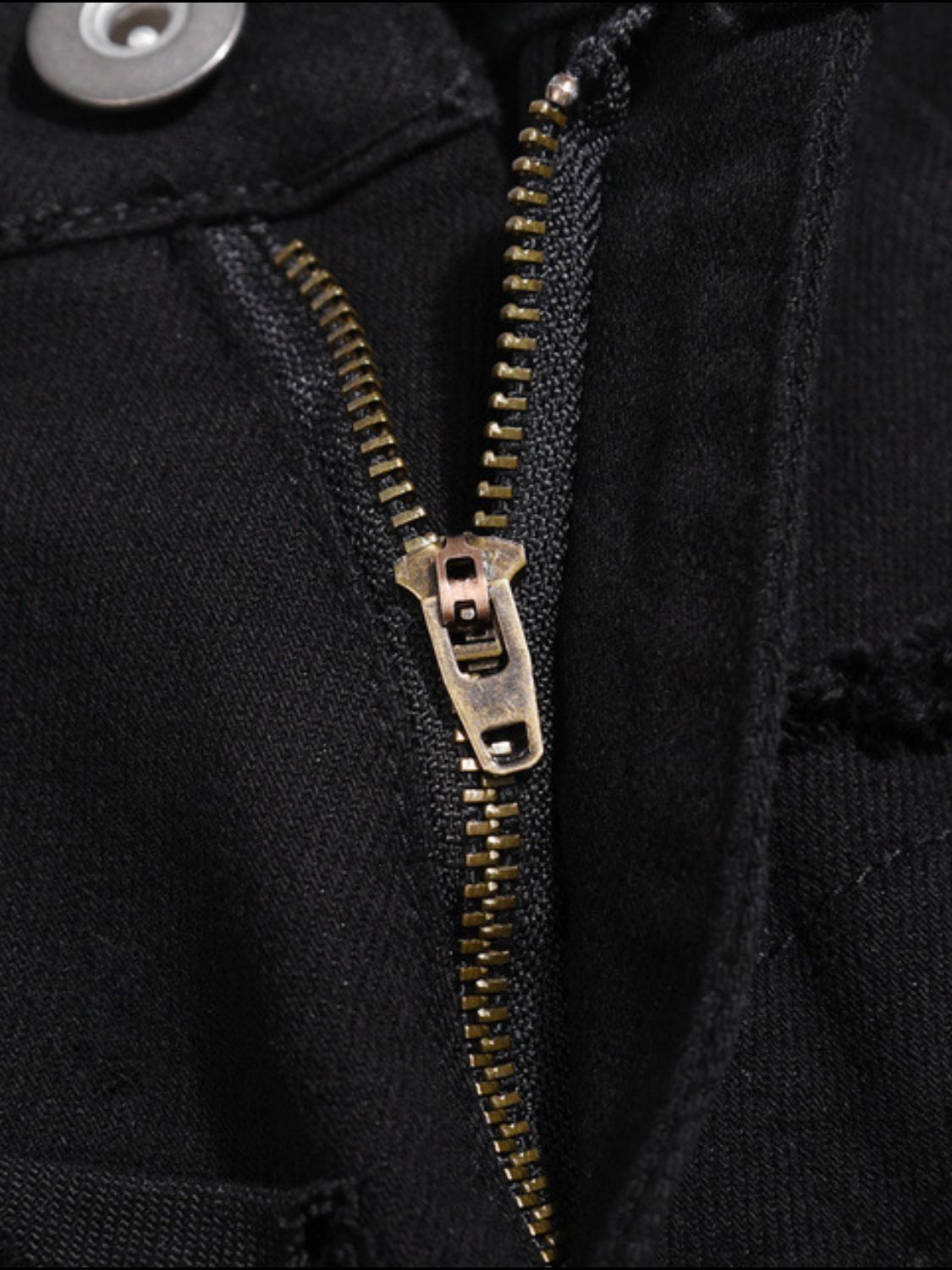 Men's Washed Distressed Panelled Jeans Black / S Black / M Black / L Black / S-Black / M-Black / L-Black / XL-Black / 2XL-