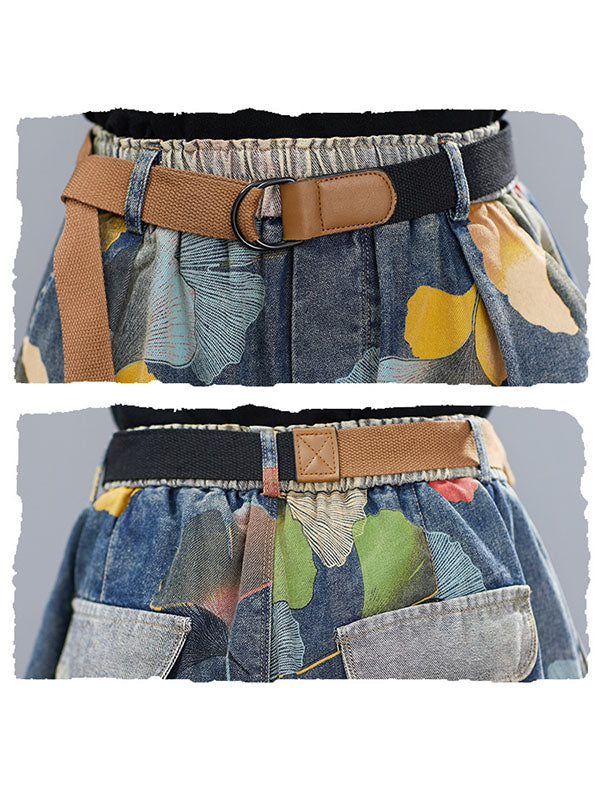 Original Floral Wide Leg Denim Shorts: Effortless Style Meets Comfort SAME AS PICTURE / M SAME AS PICTURE / L SAME AS PICTURE / XL SAME AS PICTURE / M-SAME AS PICTURE / L-SAME AS PICTURE / XL-SAME AS PICTURE / 2XL-