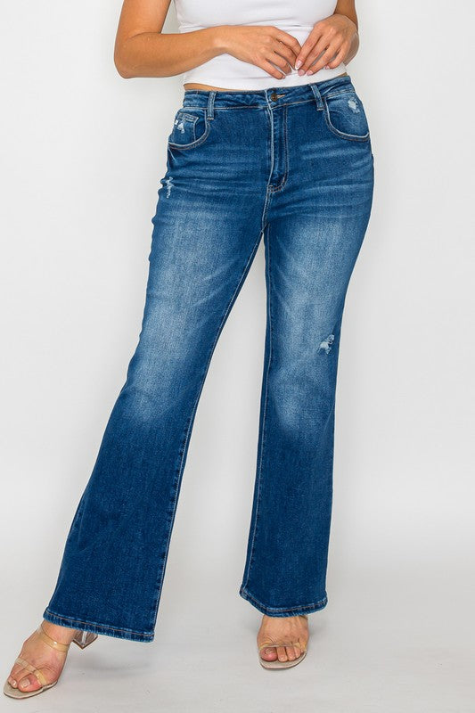 bytos Full Size High Rise Bootcut Jeans with Pockets Medium / 1(25) Medium / 3(26)