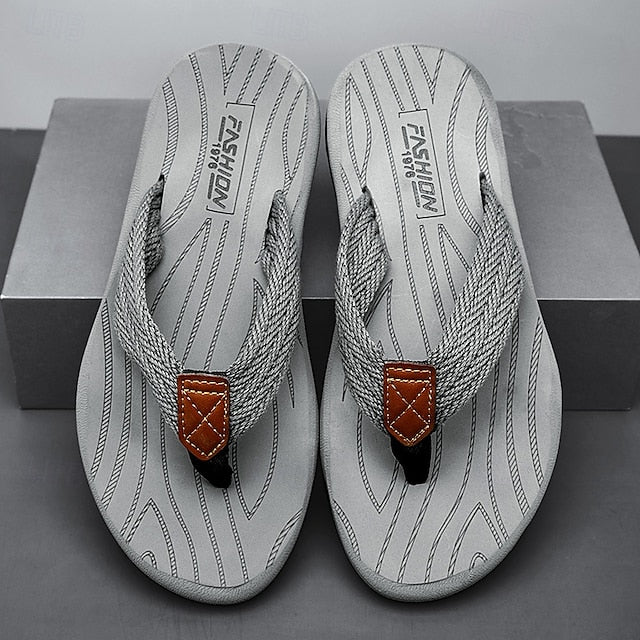 Men's Breathable Nylon Flip Flops - Comfortable Slip-Resistant
