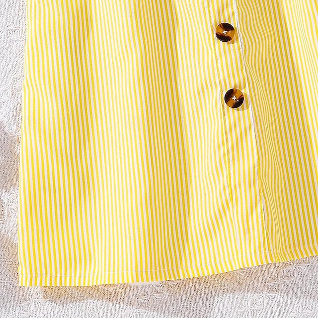 Enchanting 3D Striped Ruffle Dress for Girls – Sweet Summer A-Line Dress for Ages 4-12