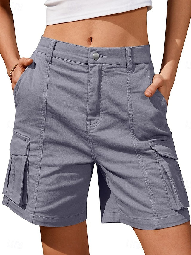 Chic Women's Knee-Length Black Cargo Shorts - Perfect for Summer Adventures Black / S Black / M Black / L Black / S-Black / M-Black / L-Black / XL-Black / XXL-White / S-White / M-White / L-White / XL-White / XXL-Gray / S-Gray / M-Gray / L-Gray / XL-Gray / XXL-