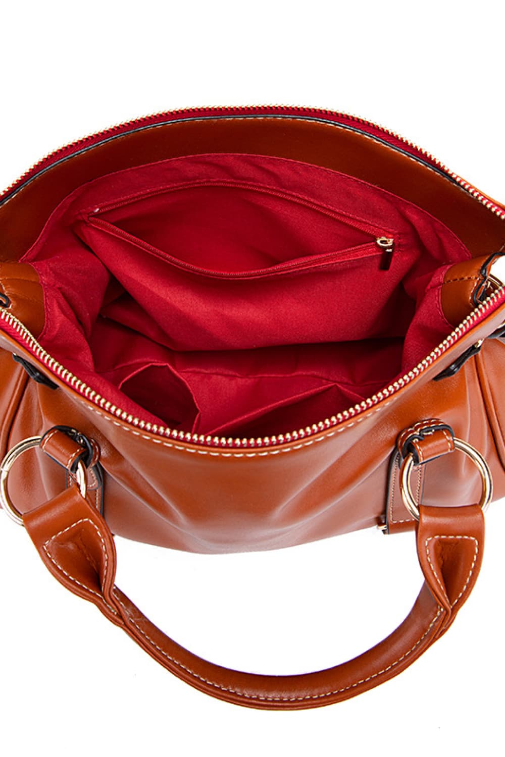 PU Leather Handbag with Tassels Caramel / One Size Blue Purple / One Size