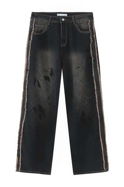 Raw Edge Mid Rise Men's Jeans Mocha