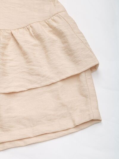 Perfee Layered High Waist Shorts Tan / S Tan / M Tan / L Tan / S-Tan / M-Tan / L-Tan / XL-