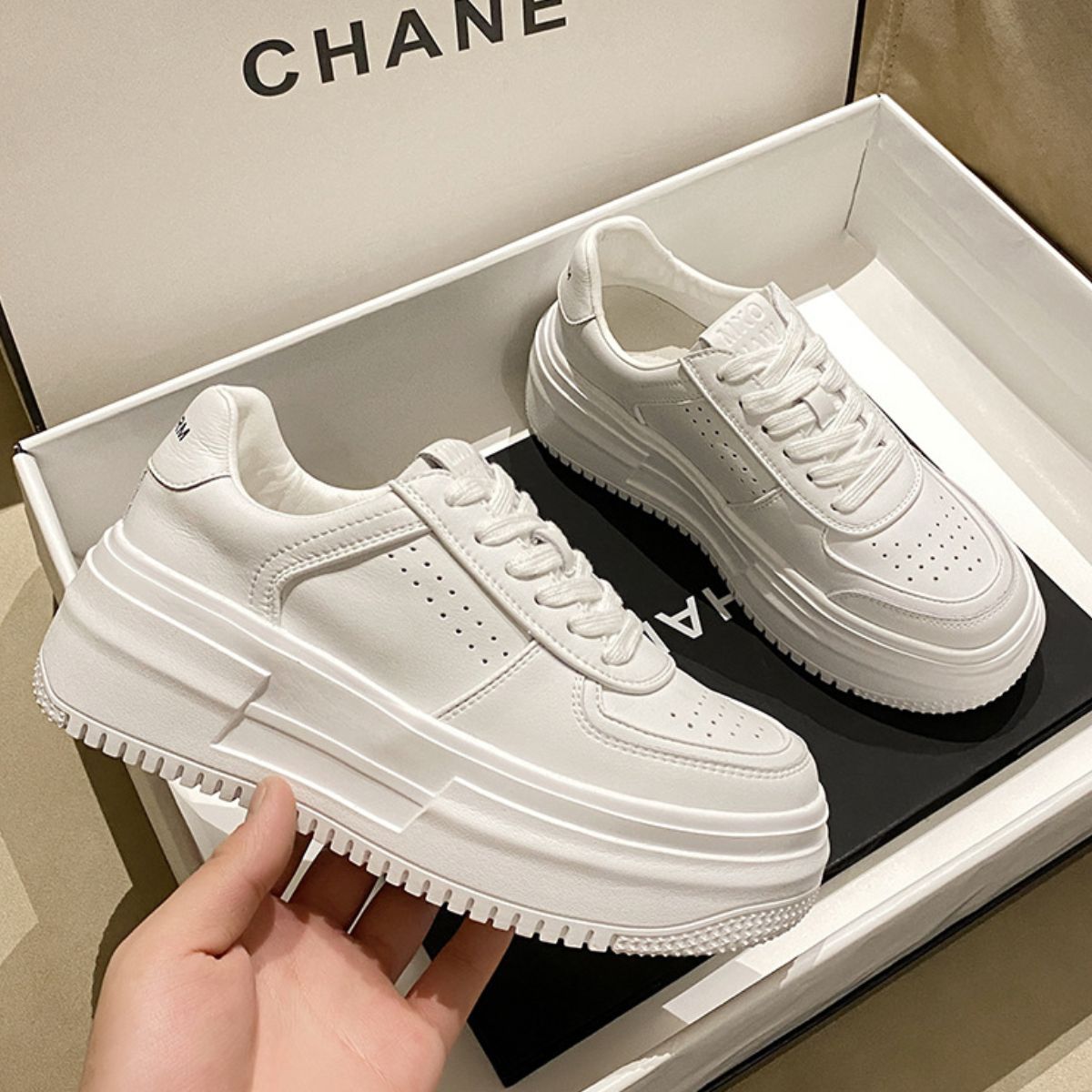 Lace Up Platform Sneakers White / 35(US4) White / 36(US5) White / 37(US6) White / 35(US4)-White / 36(US5)-White / 37(US6)-White / 38(US7)-White / 39(US8)-White / 40(US9)-