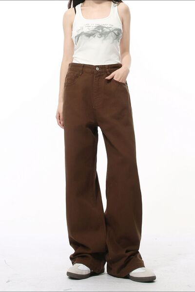 Pocketed Wide Leg Men's Jeans Khaki / S Brown / M Khaki / M Khaki / S-Brown / M-Khaki / M-Brown / L-Black / S-Beige / L-Burgundy / XL-Black / L-Burgundy / M-Beige / XL-Burgundy / L-Burgundy / S-Khaki / XL-Brown / XL-Beige / M-Brown / S-Black / XL-Khaki / L-Beige / S-Black / M-