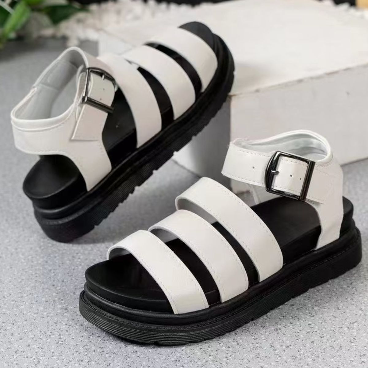 Open Toe Platform Buckle Sandals
