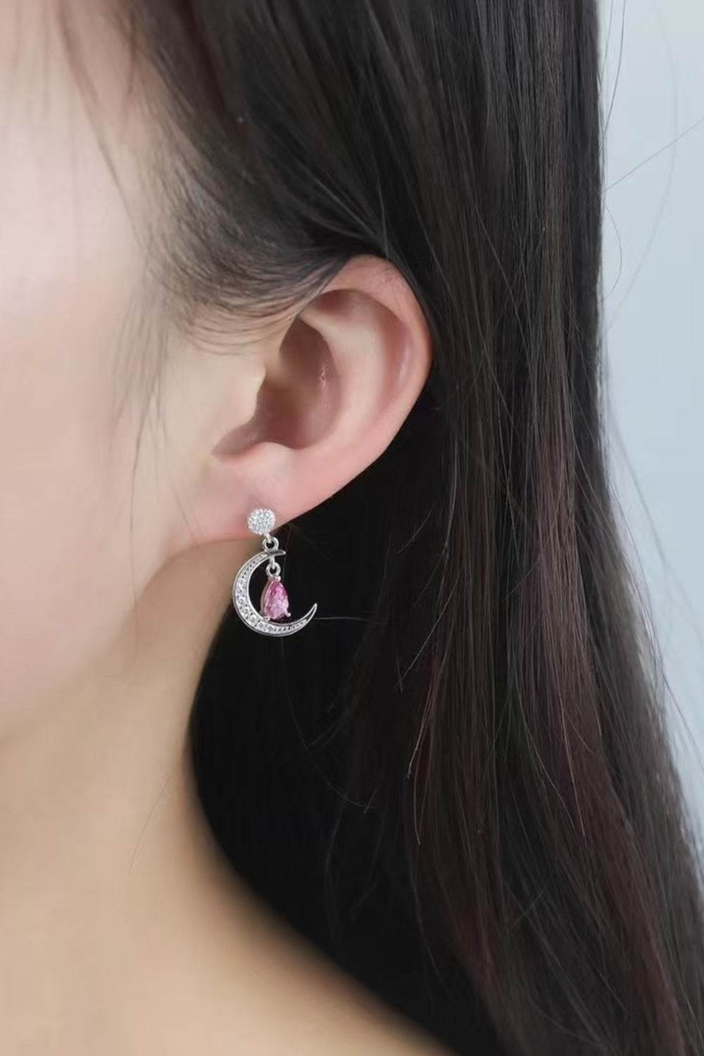 2 Carat Moissanite 925 Sterling Silver Moon & Star Earrings - Fashionqueene.com