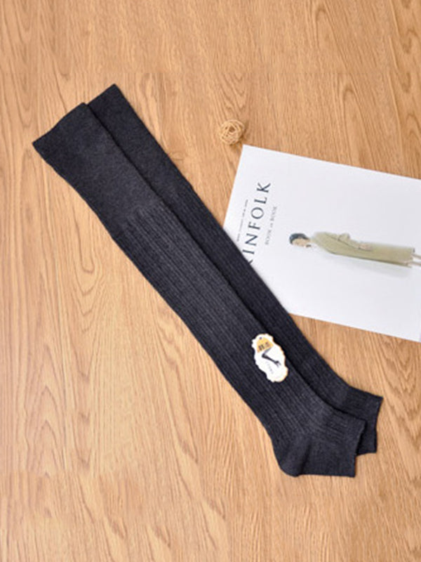 Cozy Chic: Solid Color Casual Skinny Leg Warmers for All-Day Comfort BLACK / One_size BLACK / One_size-