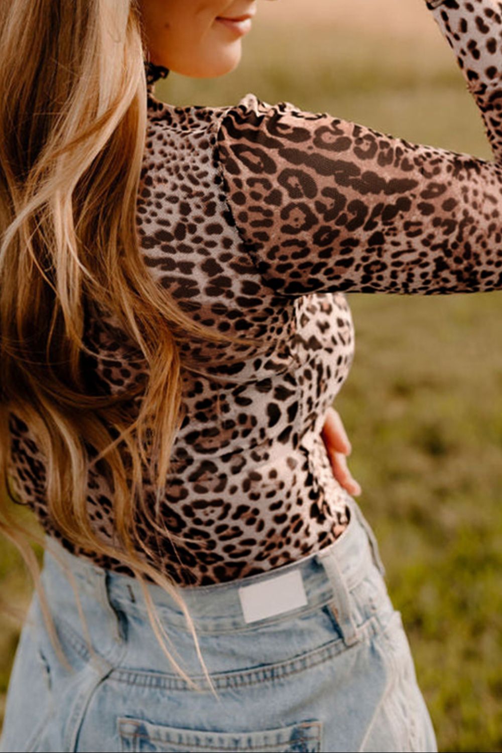 Turtleneck Leopard Long Sleeve Bodysuit Leopard / S Leopard / M