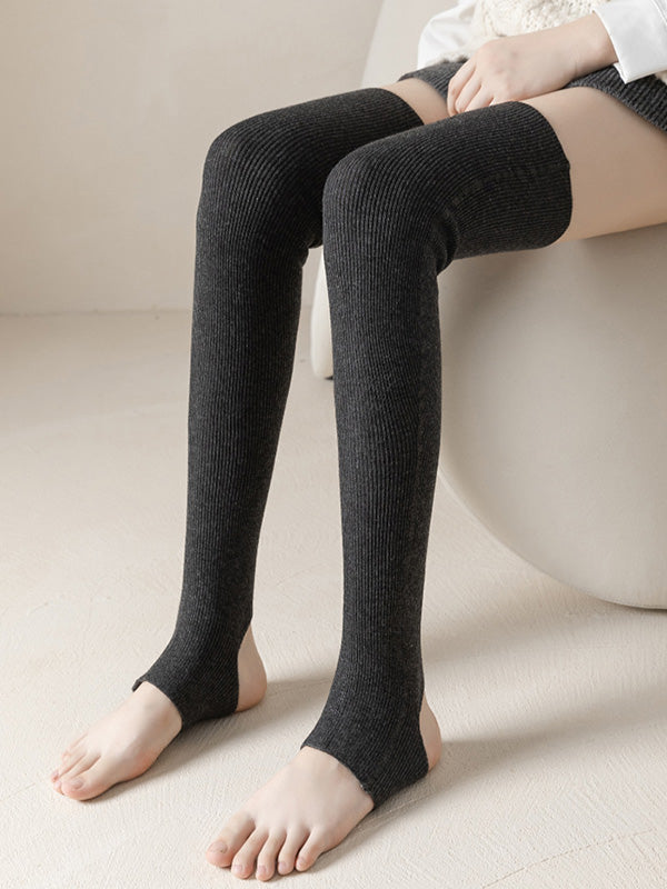 Cozy Knit Wool Leg Warmers - Stylish Solid Color Accessories for Ultimate Comfort BLACK / One_size WHITE / One_size COFFEE / One_size BLACK / One_size-WHITE / One_size-COFFEE / One_size-DARK GRAY / One_size-LIGHT GRAY / One_size-