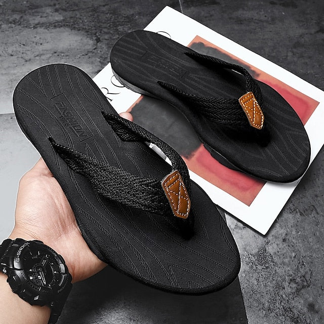 Men's Breathable Nylon Flip Flops - Comfortable Slip-Resistant