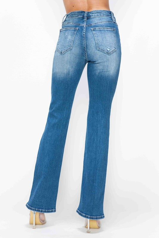 bytos Full Size Distressed High Rise Jeans with Pockets Medium / 1(25) Medium / 3(26)