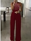 Elegant Women's High-Waisted Cut-Out Jumpsuit Available in Black, Red, and Blue Blue / S Blue / M Blue / L Blue / S-Blue / M-Blue / L-Blue / XL-Blue / XXL-Blue / 3XL-Blue / 4XL-Blue / 5XL-Black / S-Black / M-Black / L-Black / XL-Black / XXL-Black / 3XL-Black / 4XL-Black / 5XL-Red / S-Red / M-Red / L-Red / XL-Red / XXL-Red / 3XL-Red / 4XL-Red / 5XL-