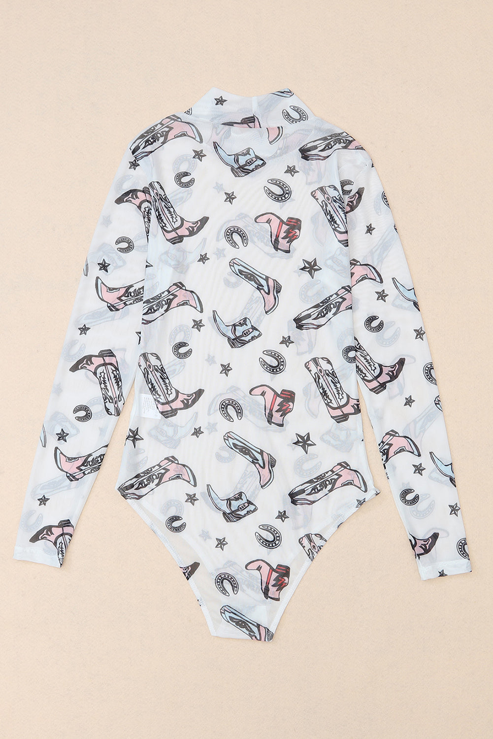 Printed Mock Neck Long Sleeve Bodysuit Dusty Pink / S Dusty Pink / M Dusty Pink / L Dusty Pink / S-Dusty Pink / M-Dusty Pink / L-Dusty Pink / XL-White / S-White / M-White / XL-Orange / S-Orange / M-Orange / L-Orange / XL-Mustard / S-Mustard / M-Mustard / L-Mustard / XL-White / L-