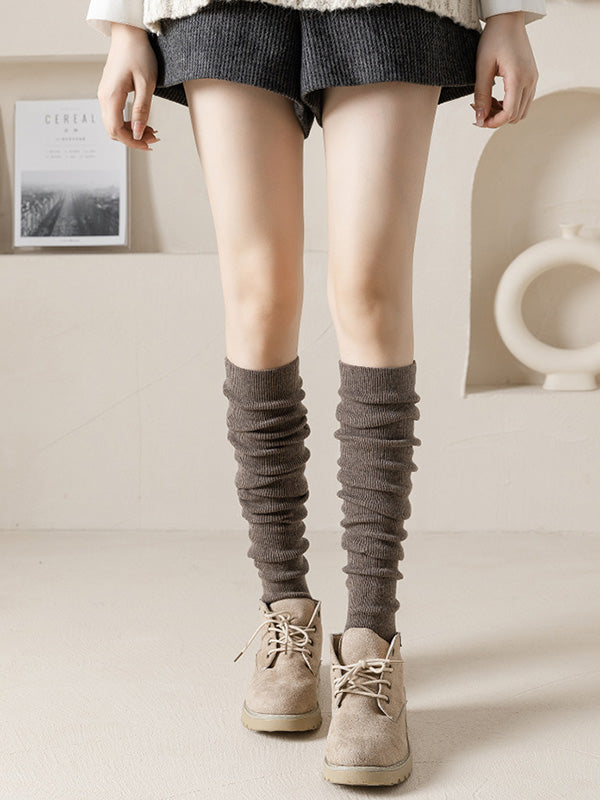 Cozy Knit Wool Leg Warmers - Stylish Solid Color Accessories for Ultimate Comfort BLACK / One_size WHITE / One_size COFFEE / One_size BLACK / One_size-WHITE / One_size-COFFEE / One_size-DARK GRAY / One_size-LIGHT GRAY / One_size-