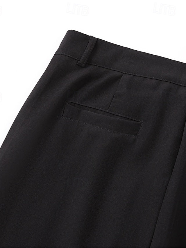 Stylish Men's Dress Pants - Comfortable Layered Straight Leg Trousers for Daily Wear