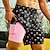 Men's Tropical Coconut Tree Board Shorts - Swim Trunks with Side Pockets Pink