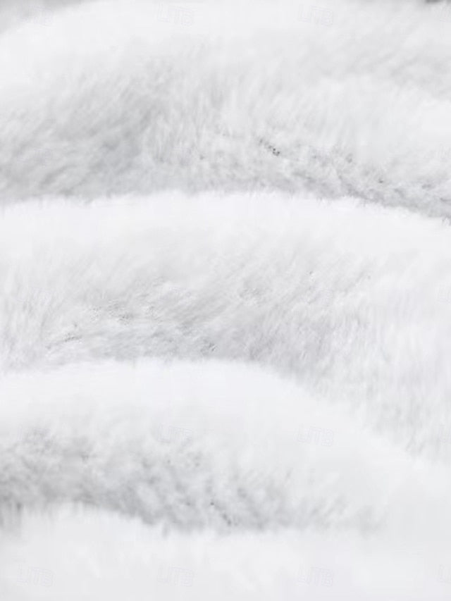 Cozy Sherpa Letter Print Hoodie - Warm & Fuzzy Pullover for Fall/Winter Comfort
