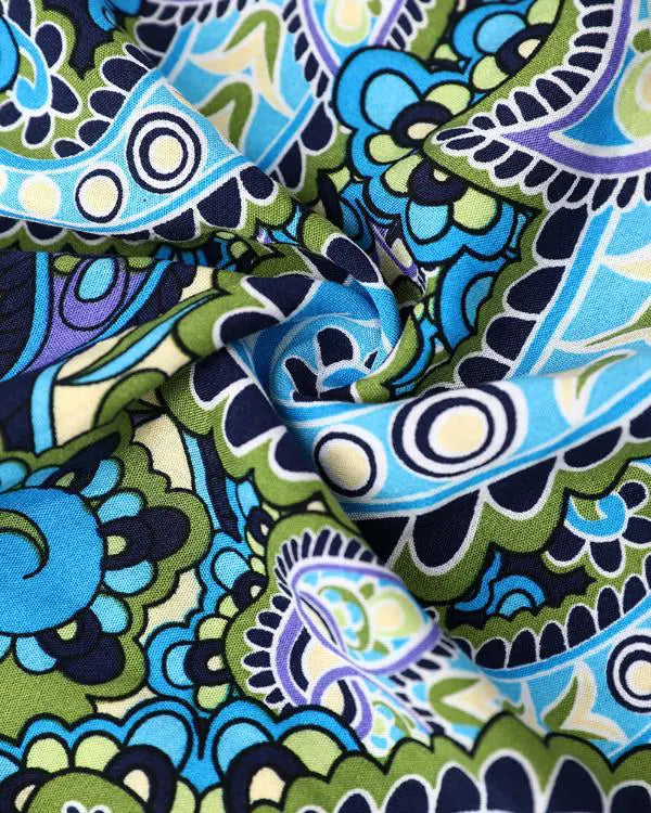 Chic Paisley Print Shirred Wide Leg Pants for Effortless Elegance green / L(8-10) green / M(6)