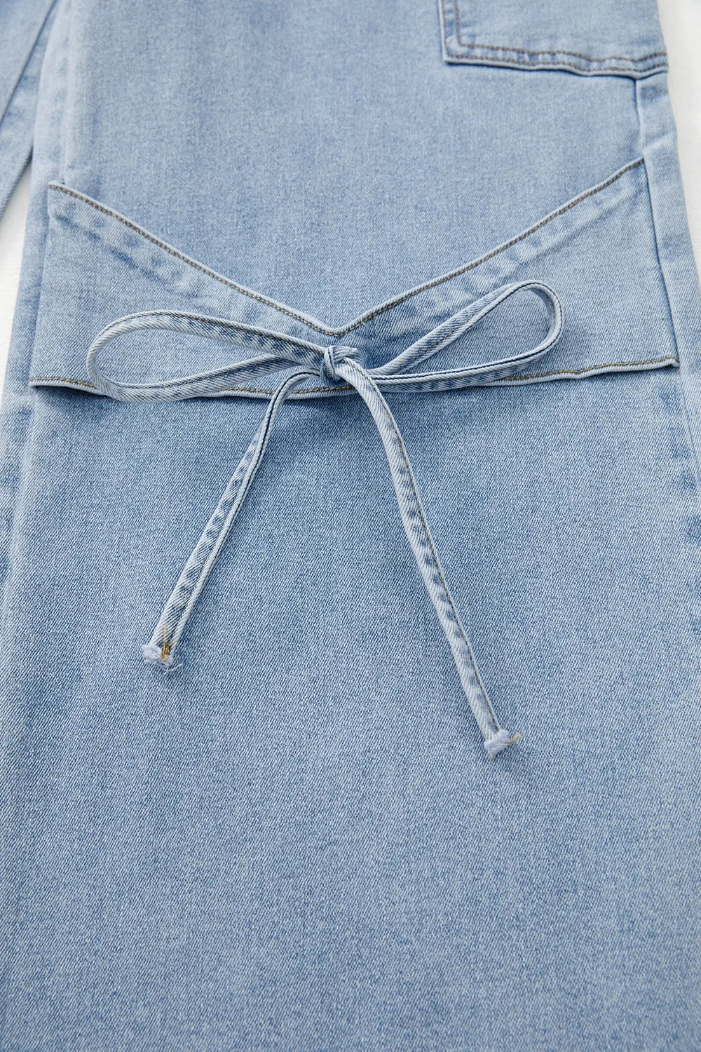 Bowknot Decor Cargo Jeans Light Blue / 6 Light Blue / 8 Light Blue / 10 Light Blue / 6-Light Blue / 8-Light Blue / 10-Light Blue / 12-Light Blue / 14-Light Blue / 16-