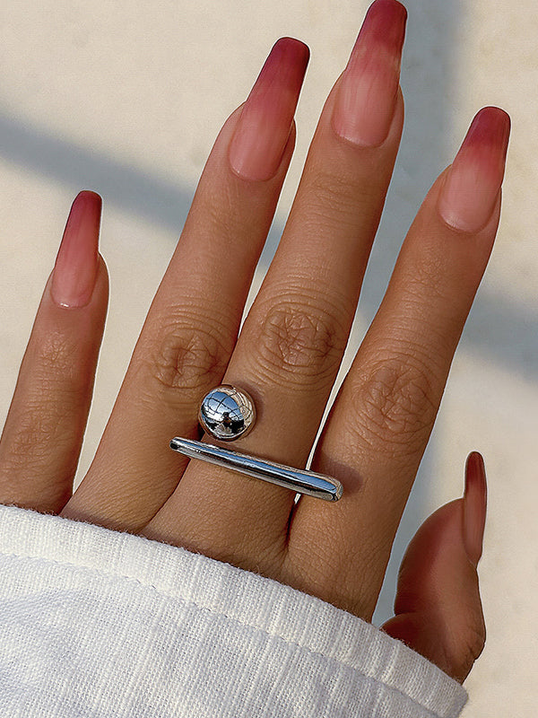 Modern Geometric Ring - Stylish Statement Accessory for Every Occasion SILVER One_size