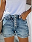 Chic Summer Style: Women's Solid Color Short Blue Jeans Blue / S Blue / M Blue / L Blue / S-Blue / M-Blue / L-