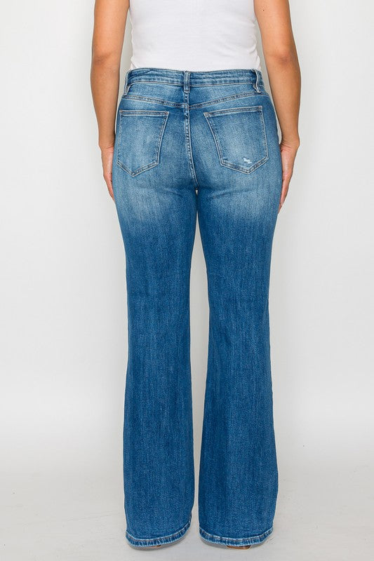 bytos Full Size Distressed High Rise Jeans with Pockets Medium / 1(25) Medium / 3(26)