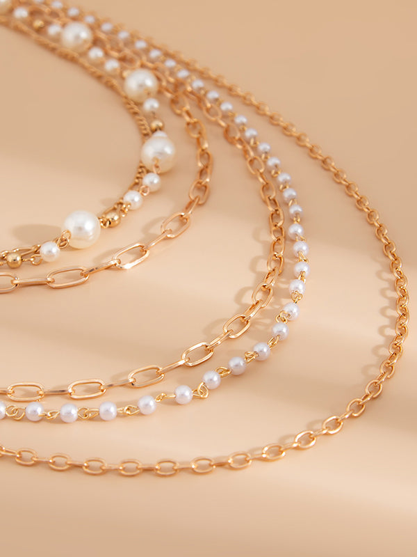 “Normcore Geometric Layered Necklace: Chic Minimalist Accessories for Everyday Elegance”