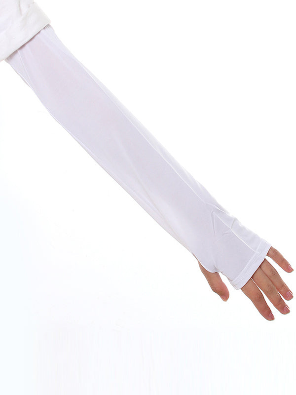 Chic Ice Silk Sun Protection Sleevelets - Effortless Style and Defense Against UV Rays BLACK / One_size WHITE / One_size GRAY / One_size BLACK / One_size-WHITE / One_size-GRAY / One_size-