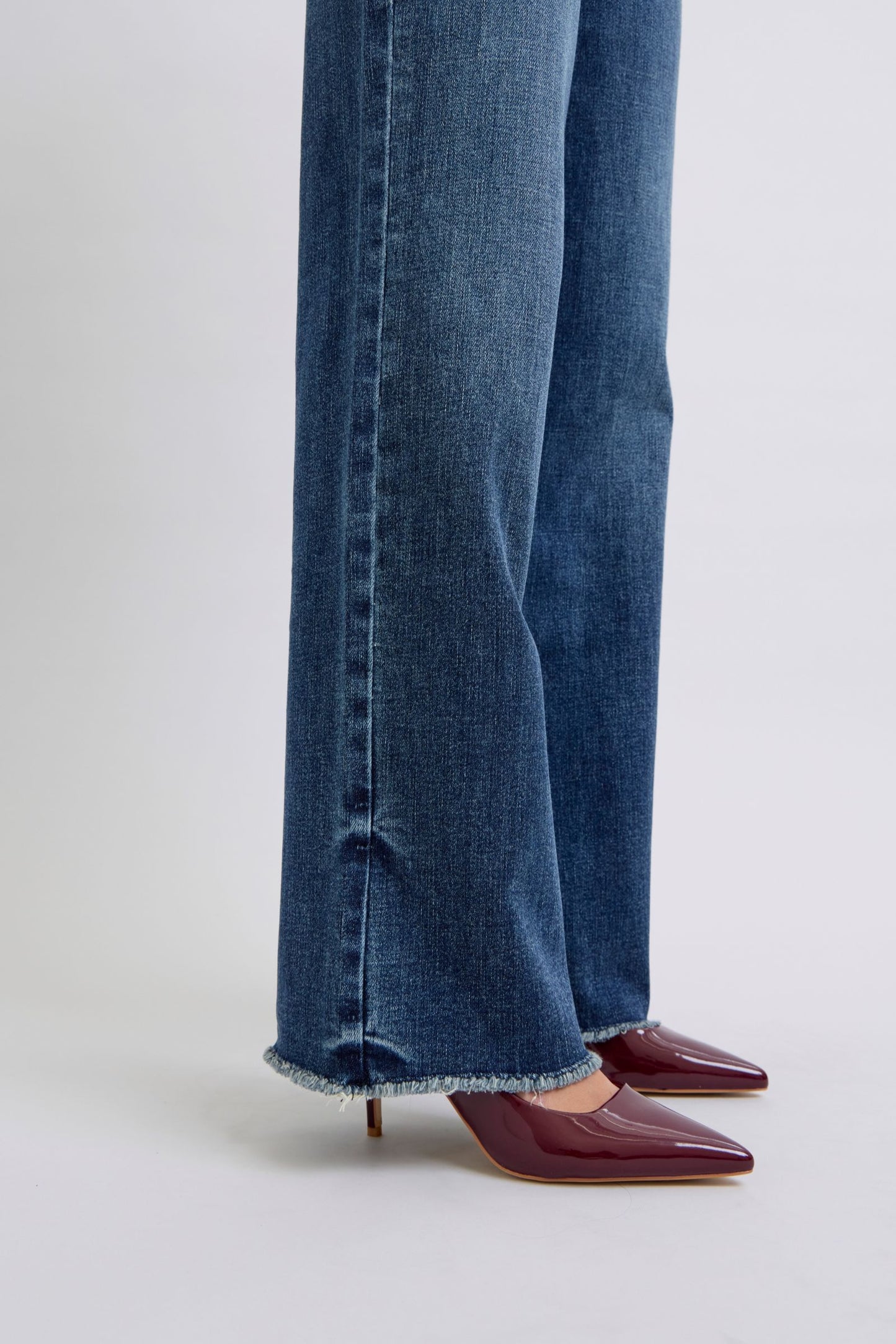 Judy Blue Full Size Raw Hem Mid Rise Jeans Dark / 0(24) Dark / 1(25)