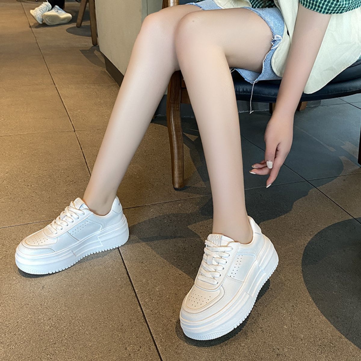 Lace Up Platform Sneakers White / 35(US4) White / 36(US5) White / 37(US6) White / 35(US4)-White / 36(US5)-White / 37(US6)-White / 38(US7)-White / 39(US8)-White / 40(US9)-