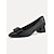 Elegant Women's Bowknot Heels: Versatile Block Heel Shoes for Office & Vacation Black