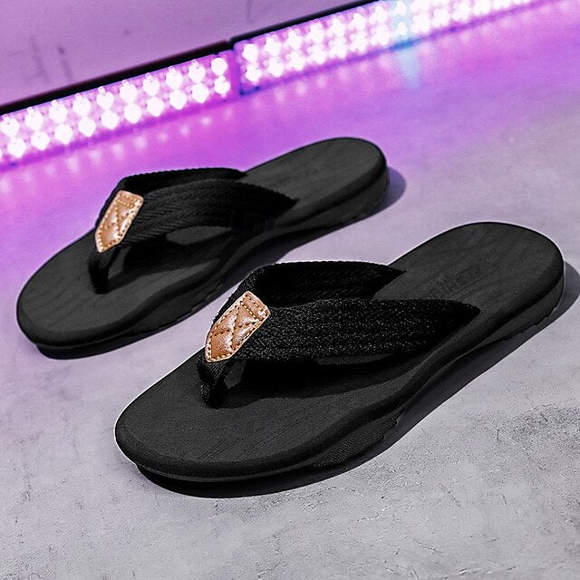 Men's Breathable Nylon Flip Flops - Comfortable Slip-Resistant