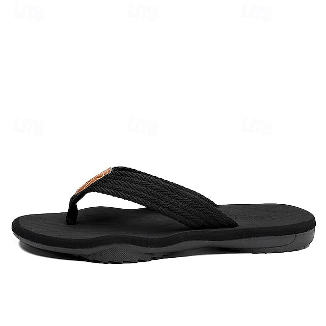 Men's Breathable Nylon Flip Flops - Comfortable Slip-Resistant