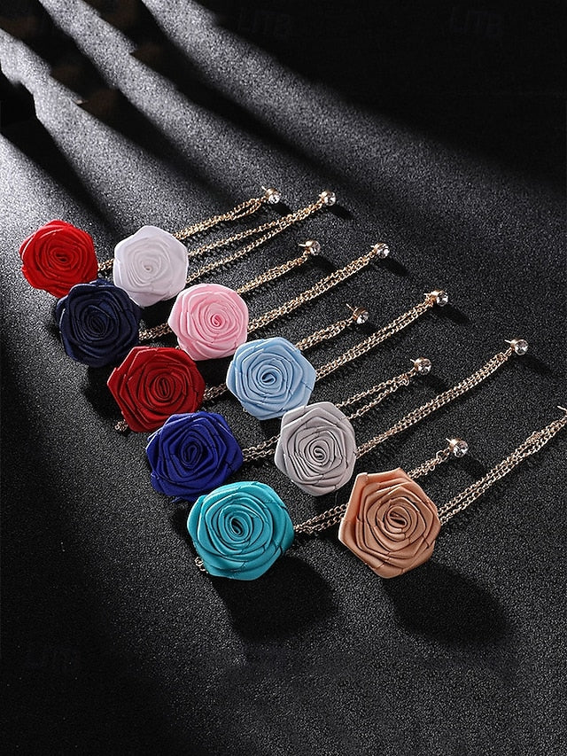 Elegant Men's Rose Brooch: Stylish Accessory for Weddings and Business Casual White Black Burgundy White-Black-Burgundy-Red-Light Cyan-Sky Blue-Gray-Champagne-Dark Blue-Pink-Royal Blue-Purple-