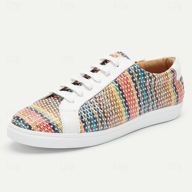 Stylish Breathable Men's Sneakers - Slip-Resistant PU Leather & Nylon for Comfortable