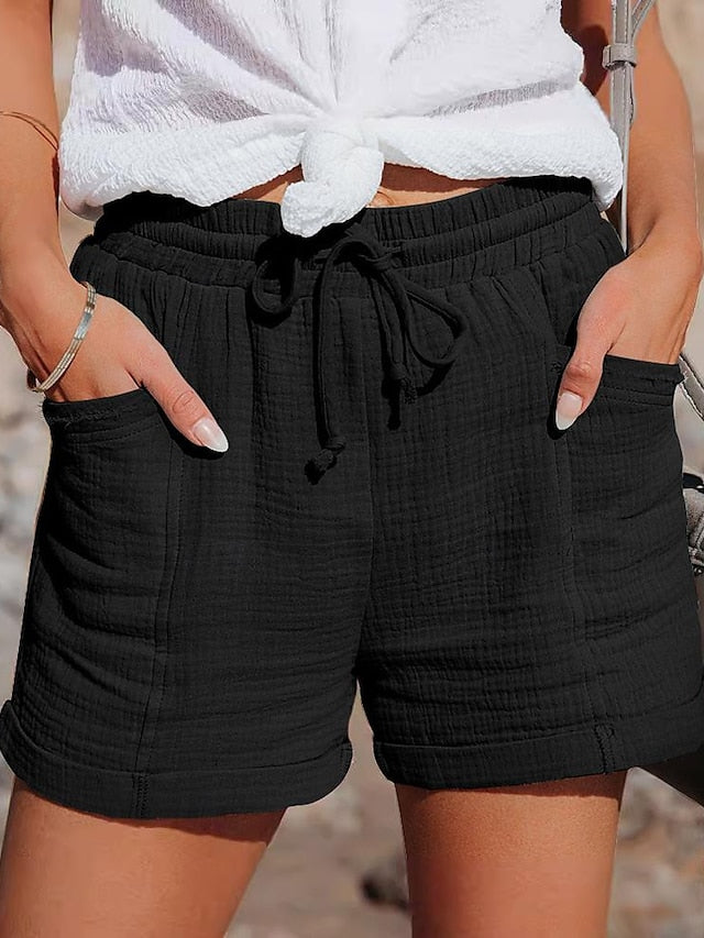 Effortless Summer Style: Women's Casual Textured Pink Shorts Pink / S Pink / M Pink / L Pink / S-Pink / M-Pink / L-Pink / XL-Pink / 2XL-Black / S-Black / M-Black / L-Black / XL-Black / 2XL-Light Green / S-Light Green / M-Light Green / L-Light Green / XL-Light Green / 2XL-Light Blue / S-Light Blue / M-Light Blue / L-Light Blue / XL-Light Blue / 2XL-Light Purple / S-Light Purple / M-Light Purple / L-Light Purple / XL-Light Purple / 2XL-