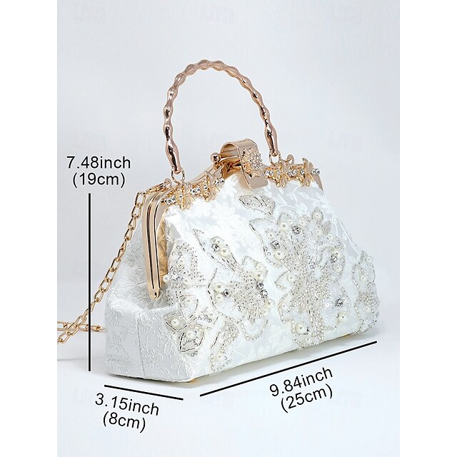 Elegance in Every Detail: Women's Beaded Clutch & Multi-Carry Evening Bag White Black / White Black White-Black / White-Black-