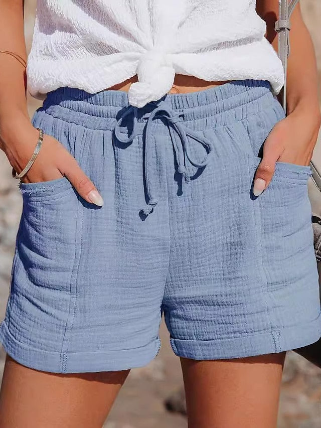 Effortless Summer Style: Women's Casual Textured Pink Shorts Pink / S Pink / M Pink / L Pink / S-Pink / M-Pink / L-Pink / XL-Pink / 2XL-Black / S-Black / M-Black / L-Black / XL-Black / 2XL-Light Green / S-Light Green / M-Light Green / L-Light Green / XL-Light Green / 2XL-Light Blue / S-Light Blue / M-Light Blue / L-Light Blue / XL-Light Blue / 2XL-Light Purple / S-Light Purple / M-Light Purple / L-Light Purple / XL-Light Purple / 2XL-