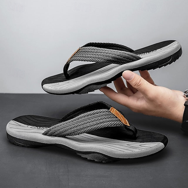 Men's Breathable Nylon Flip Flops - Comfortable Slip-Resistant