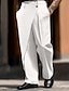 Stylish Men's Dress Pants - Comfortable Layered Straight Leg Trousers for Daily Wear White