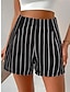 Chic High-Waist Stripe Shorts for Women - Perfect for Casual Vacations White / L White / XL Black / L White / L-White / XL-Black / L-Black / XL-