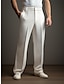 Chic White Men's Dress Pants - Straight Leg Waffle Trousers White